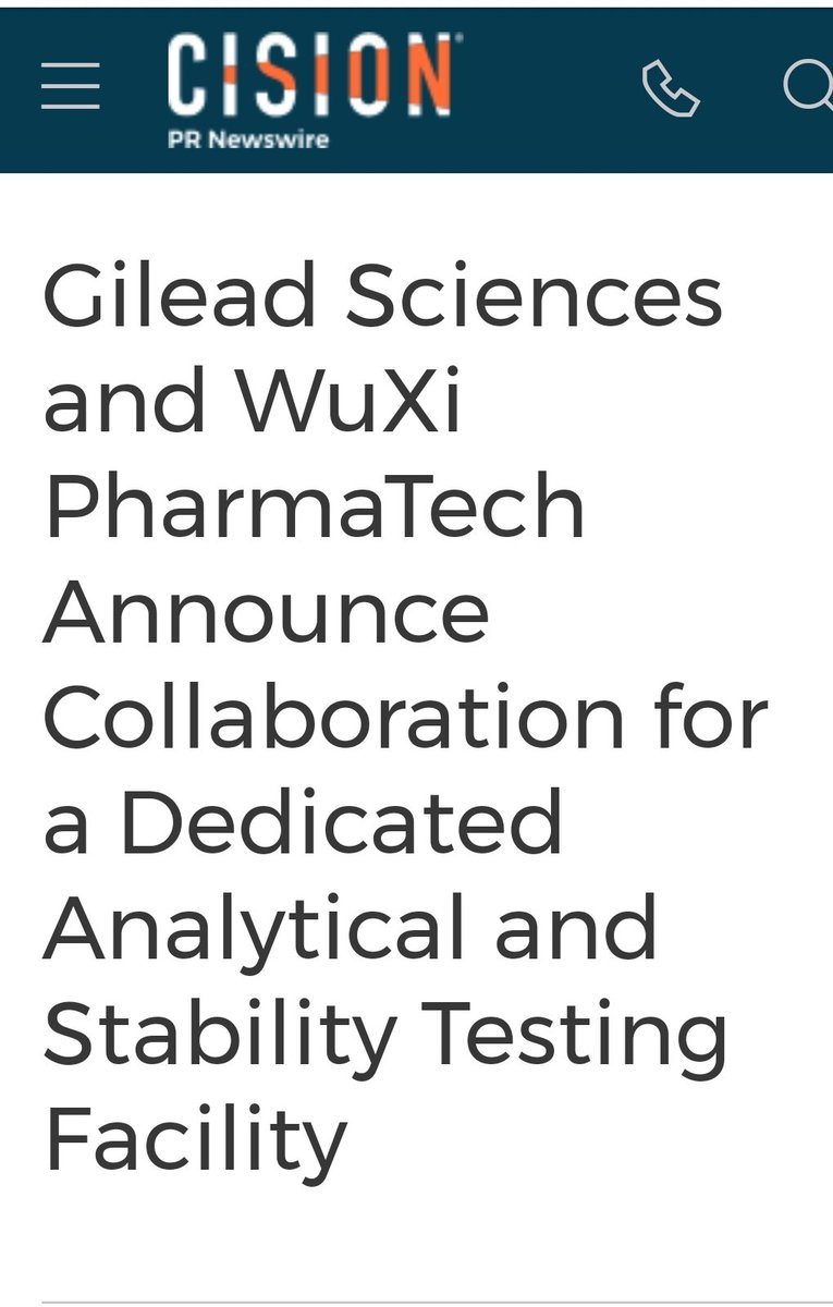 Soros proxy owns Gilead, but he owns Wuxi PharmaTech Inc.  #WuxiPharmaTechInc is partner with Gilead for making  #Remdesivir. George Soros, BillGates, and Dr. Fauci all stands to make big dollars on Remdesivir.