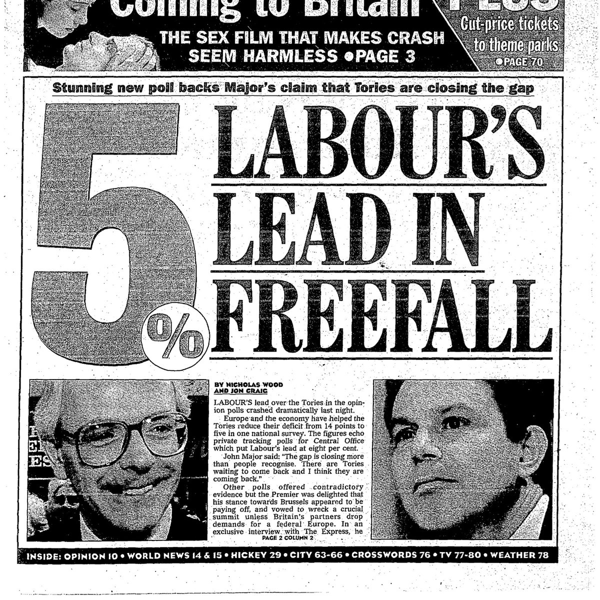 In the middle of the campaign, it appeared a Tory fightback might be on the cards:‘Labour’s huge poll lead was breached by a dramatic shift’ with them holding just a 5% lead.