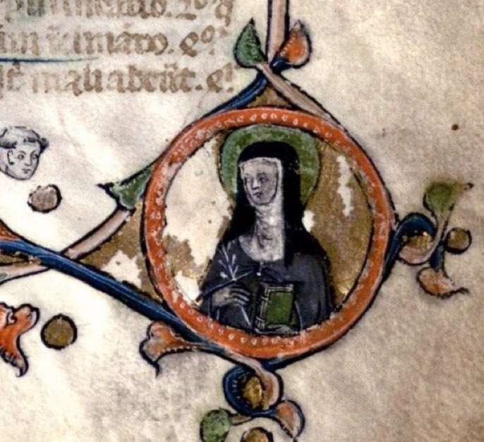 1 May 1698: Legislation dispersing religious communities of men &amp; women in #Ireland comes into force #otd  (St Clare from Ms B44 in @ucdarchives)