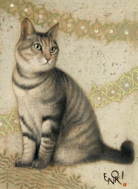 imagesivefound's tweet photo. Cat paintings by Toshiyuki Enoki, Japan, 2014 https://t.co/pB48LJnJ0G