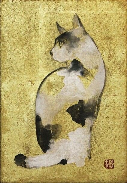 imagesivefound's tweet photo. Cat paintings by Toshiyuki Enoki, Japan, 2014 https://t.co/pB48LJnJ0G