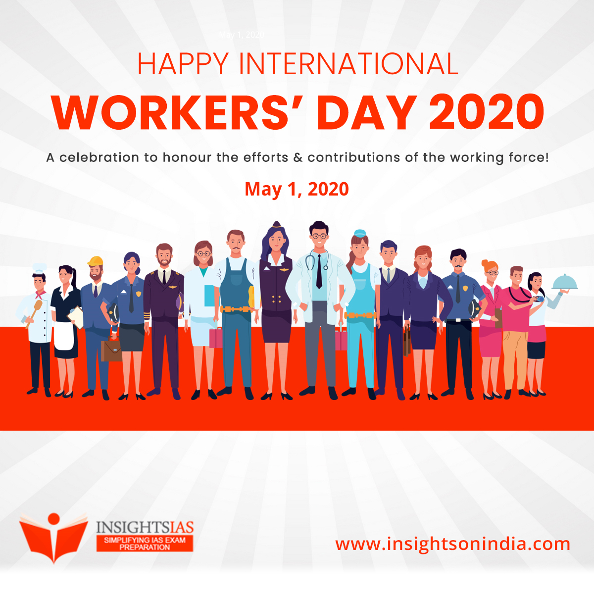 #InternationalWorkersDay commemorates the working class and salutes the hard work and dedication of all the strong willed souls. <a href="/InsightsIAS/">Insights IAS</a> wishes a very Happy International Workers’ Day to all!

 #WorkersDay #MayDay2020 #InsightsIAS #IAS #Delhi #Hyderabad #Bengaluru #Bangalore