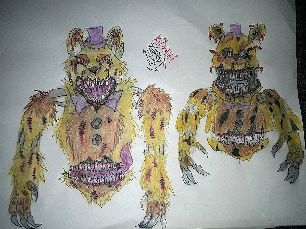 RΛIKO 𓄂𓆃 on X: Quarto dia desenhando os personagens de Fnaf no meu  estilo :) Hoje foi o dia do Nightmare Fredbear! O animatronic mais difícil  de desenhar até agora, porém o