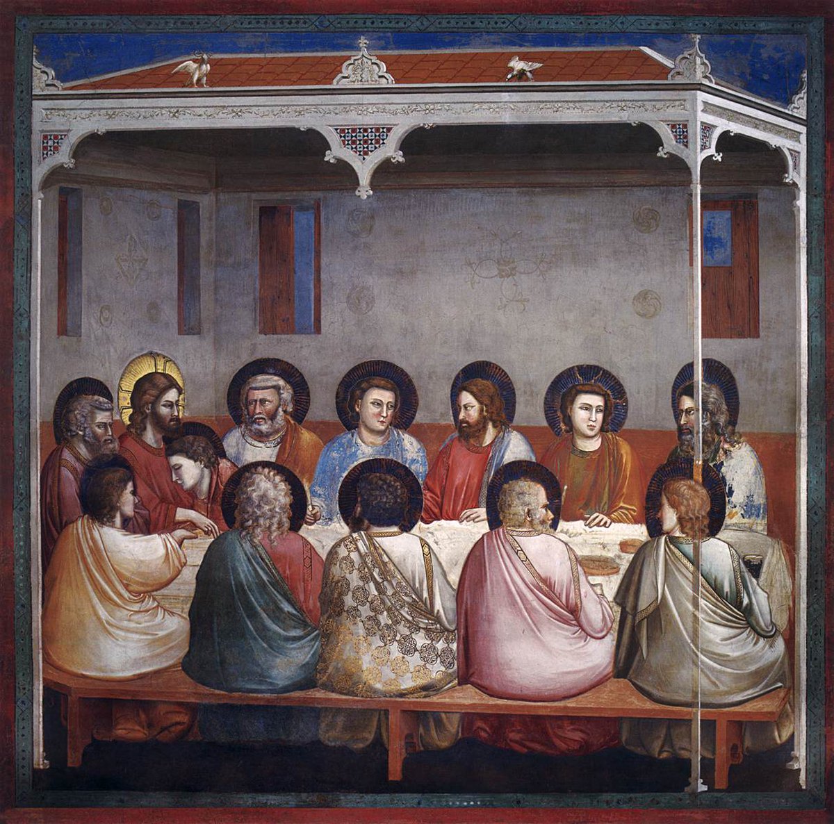 39. Even great artists get things wrong. In his Last Supper from the Arena Chapel, Giotto didn’t know where to place the haloes of the apostles with their backs to us — so he put them in front of their faces. I’m sure they didn’t miss anything important.