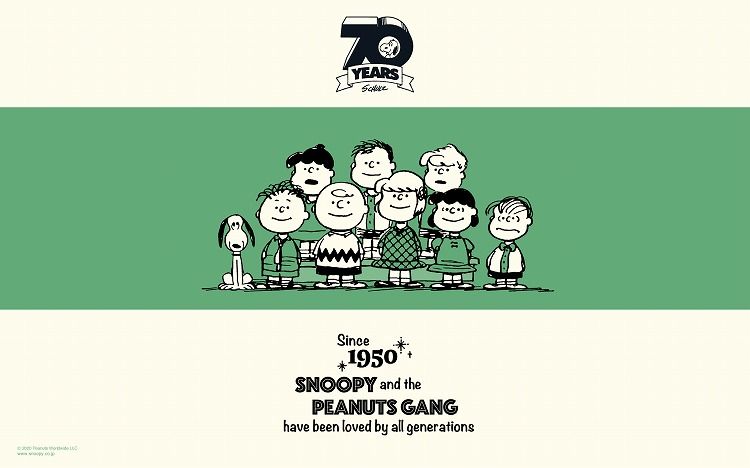 Snoopyjapan コラムを更新しました 今月の壁紙は 1950年代に描かれたピーナッツの仲間たちが勢ぞろい ピーナッツは今年で生誕70周年 連載が始まったころの 現在とはすこし異なるタッチのアートをお楽しみください T Co Thu1fwswfc