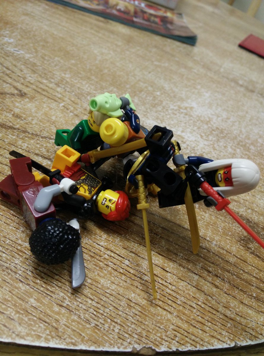 Last night's  #Lego brawl. I love the guy hitting Lloyd with a fish. 