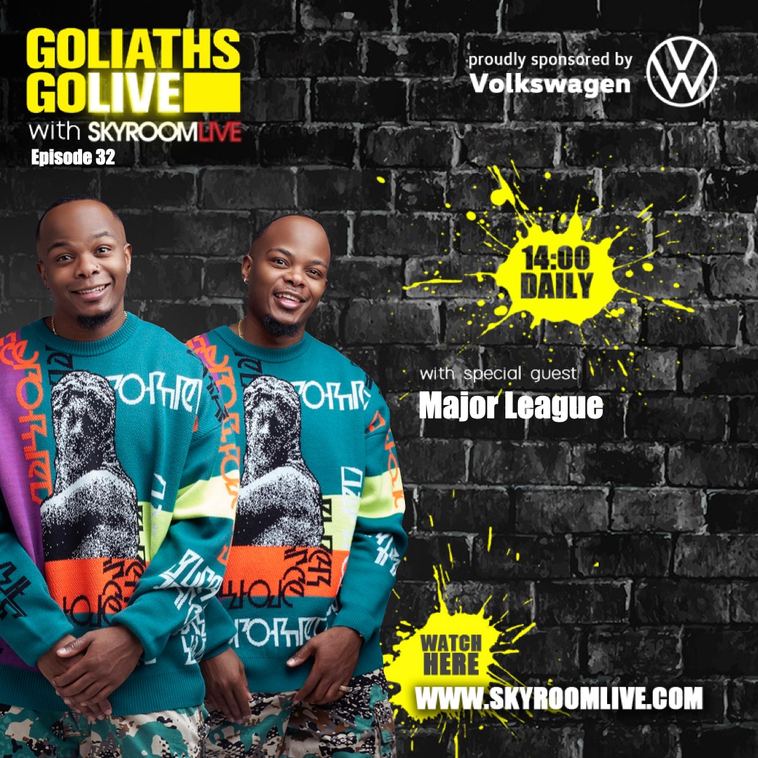 The <a href="/MAJORLEAGUEDJZ/">MAJOR LEAGUE DJZ</a> duo; twin brothers, Bandile &amp; Banele Mbere, a DJ &amp; Percussionist, are today’s killer guests on #GoliathsGoLive today. Their dope urban dance music speaks for itself!  
<a href="/VolkswagenSA/">VolkswagenSA</a> <a href="/NicholasGoliath/">Nicholas Goliath</a> <a href="/JasonGoliath/">Jason Goliath</a> <a href="/DonovanGoliath/">Donovan Goliath</a> <a href="/Goliath_Goliath/">IG:goliathandgoliath</a>