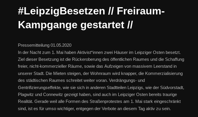 leipzigbesetzen's tweet photo. Die gesammte PM gibts hier zu lesen: https://t.co/axmqe04Ize

#LeipzigBesetzen #1Mai #Leipzig https://t.co/QZ0gNHmsvp