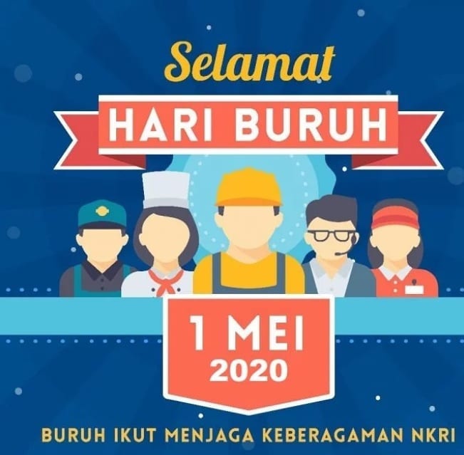 LPMURINDO's tweet photo. Jum'at, 1 Mei 2020.

Selamat Hari Buruh Internasional 2020. Semoga para pekerja di Indonesia. 
Semakin produktif, kompetitif, dan sejahtera✊

#selamathariburuh #buruhsejahtera https://t.co/qNPCaNsQQB