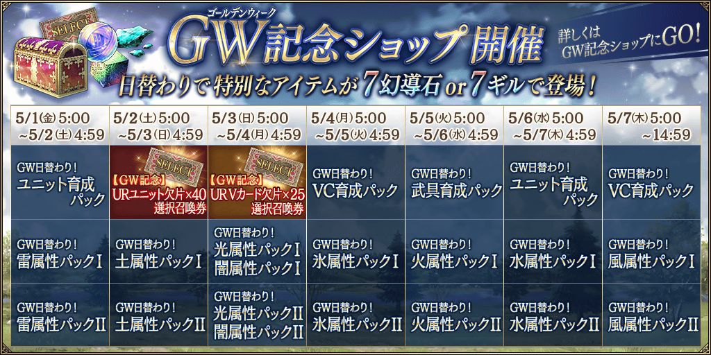 Ffbe幻影戦争 公式 V Twitter Gw記念ショップ開催中 日替わりでお得なアイテムが登場するのでお見逃しなく 5 7 木 14 59まで Ffbe幻影戦争 幻影戦争 Https T Co Vuaqkrrzfw Twitter
