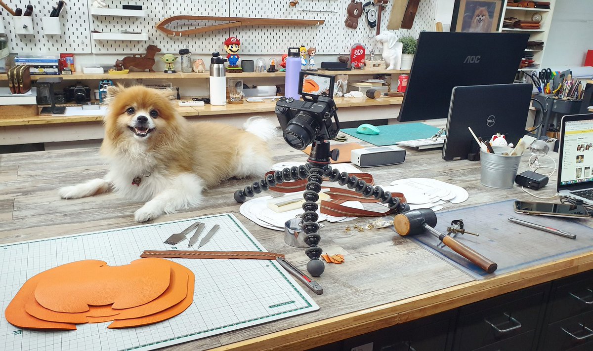 craftsmangus's tweet photo. ทับทิมมาช่วยพ่อมันทำงานทำการ
#มาทำกระเป๋ากัน
an update from my working table.
I'm going to make set of vanity bags.
#craftsmangus #craftsmangusetsy #LeatherAddict #leatherbagpattern https://t.co/TcEgGel5Ry