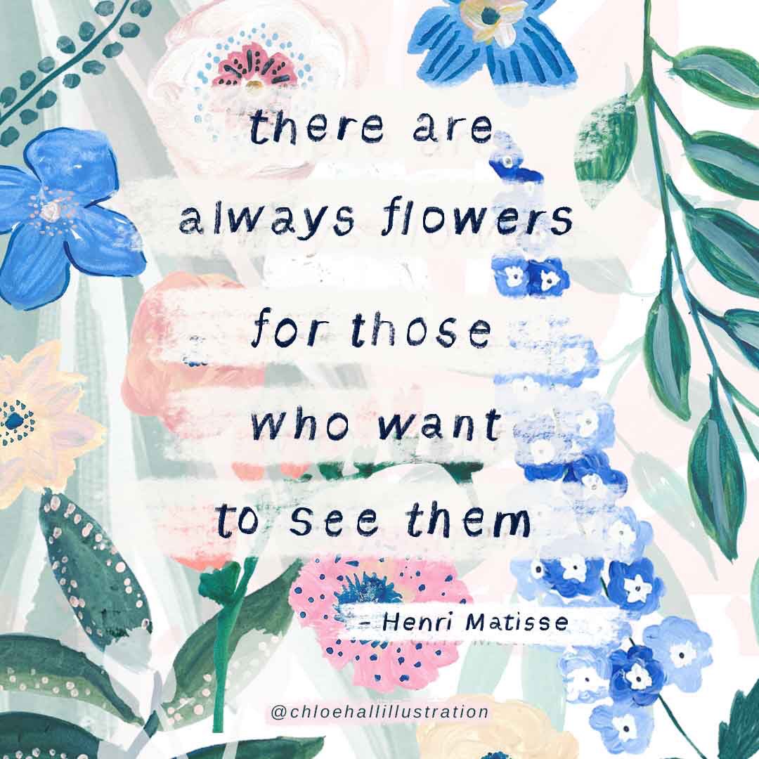 chloehalluk's tweet photo. I thought I'd end the week with some positivity, and another flower / garden related quote for @The_RHS #nationalgardeningweek, this time by Matisse 🌸
⁠
Have a happy Friday! https://t.co/slmjXRfyK1