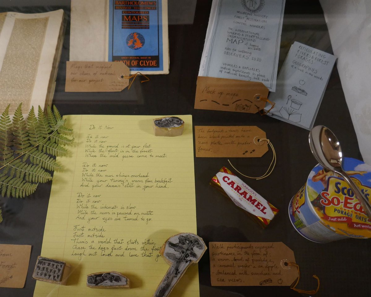 UoDCulture's tweet photo. Let's start May off right - explore the amazing #RDMH exhibition piece from @kingslistening & @susanpmains which includes poetry, digital printing, waterless lithography, a caramel wafer and new additions including a reflective haiku #DundeeUniCulture
https://t.co/g4rr9p40H4 https://t.co/Wmic4dd6Ce
