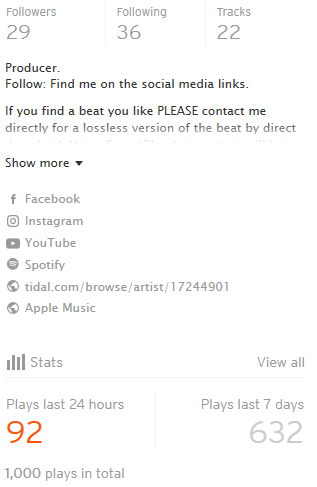 OfficialKuts's tweet photo. 1K streams in just over a week, hopefully some of you might help contribute to hitting 2k!
#soundcloud #Soundcloud_Promotion #soundcloudrapper #rap #rapper #rapping #beats #instrumentals #beatmaker #hiphop #undergroundhiphop https://t.co/TwVGjKStDr