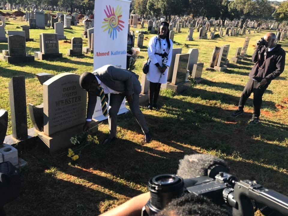 Lesufi's tweet image. On this day, apartheid and its worshippers felt you were a threat to a truly non racial South Africa like true blood suckers they decided to assassinate you. We will never forget #DavidWebster