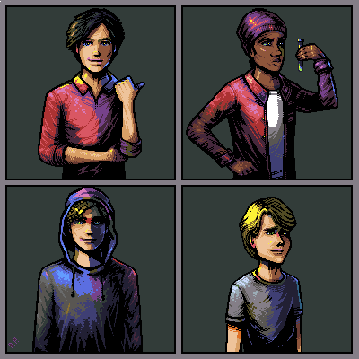 All the portraits I made for 'The Neon Youth' by @DylanCollinsPhD
#pixelart #pixel #ドット絵I