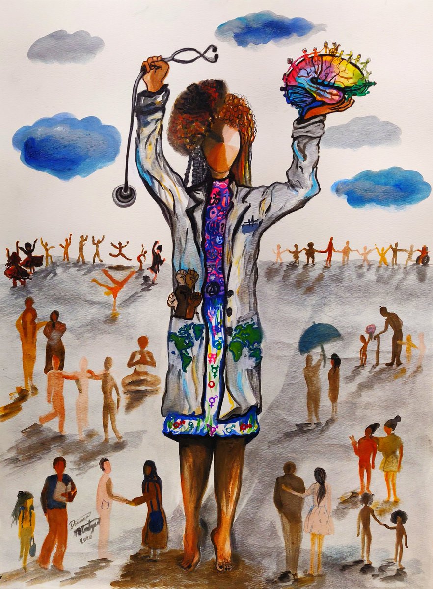 'Imagine all the people living life in peace' ... #United #together #religions #race #gender #orientation #nationality #ability #Neurodiversity #Physician #watercolorpainting #activism #visionary #dreamer #inclusion