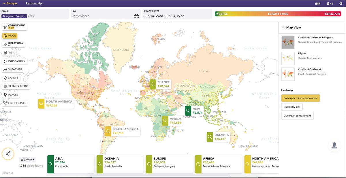 mohitshah9920's tweet photo. A question every traveler will soon have “Where is it safe to travel?”

Added 20+ data points for a detailed view of the Covid-19 situation, esp. the local government response, and how it will affect tourism, at EVERY travel destination.

👉https://t.co/i8alIJ48U3 https://t.co/OwIYMQcg86