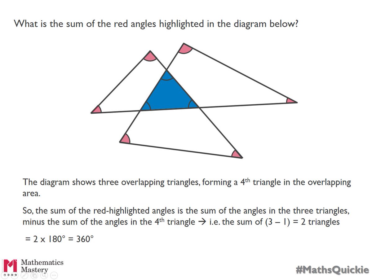 MathsMastery's tweet photo. The solution to this week's #MathsQuickie https://t.co/9chWYxC0Mq