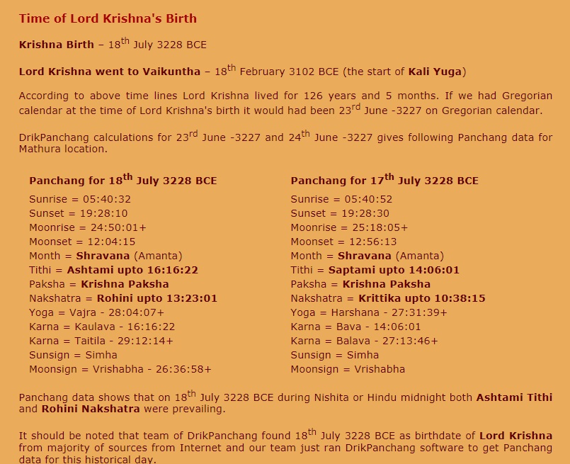 Krishna is believed to be born on July end, some say July 18/21st. We have Vishnudharmottara Purana saying Krishna Ashtami is in the Bhadrapada month and Skanda Purana stating that it falls in the month of Shravana. Both are right as they follow Souramana/Chaandramaana calendar.