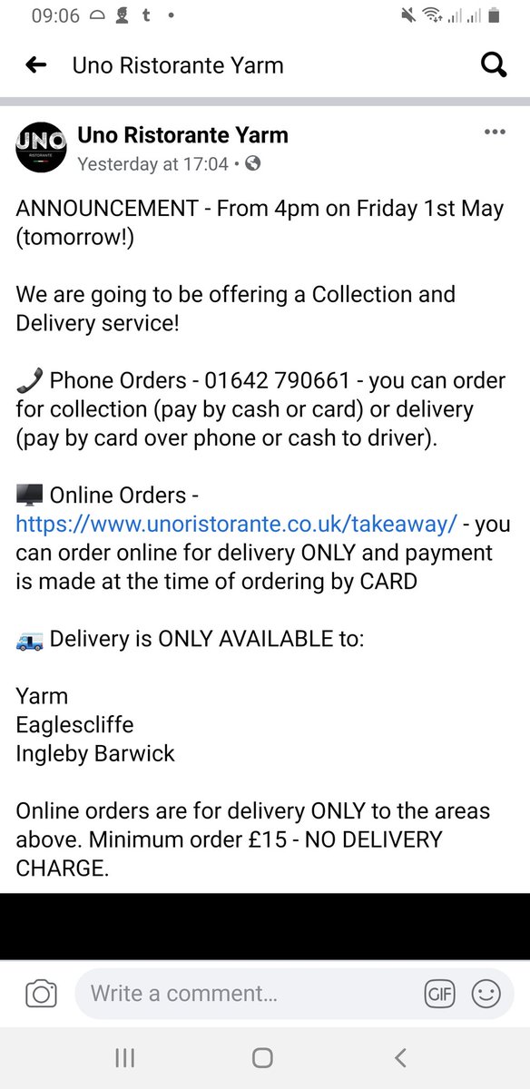 #Yarm's own <a href="/UnoRistorante/">Uno Ristorante</a> is back! 🍕🍗🍝🍔🍻