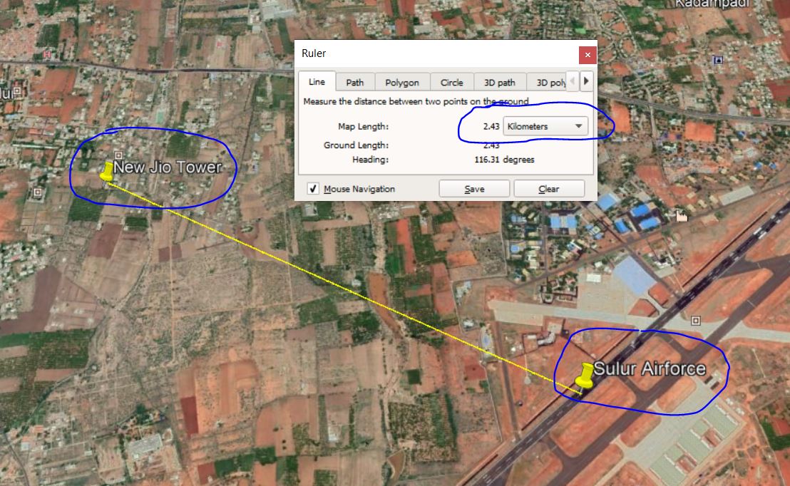 amurdev's tweet photo. @reliancejio @JioCare @IndianAirforce  No aviation lamp installed on New JIO tower erected 3 to 4 months back. Risk for helicopters and flights at night time as it is near by Sulur Airforce (2.5 Kms) , Human life risk factor. Request JIO to stable this as per DOTE norms. https://t.co/zF7jEUaHDc