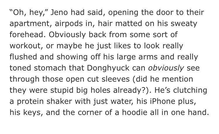 The impact  jeno knows how to make an entrance. Hyuck is a brave soldier. I’d have melted into goo by now. Also how big are jeno’s hands 