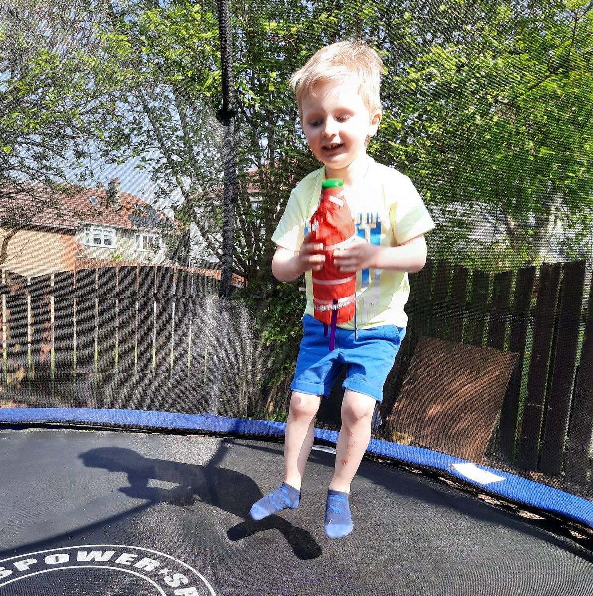 LauraLKD2008's tweet photo. @StBridesNursery Connor has had lots of fun this week. He made a card for his Gran and enjoyed a picnic with his teddy bears. He loves the noise his shaker makes when he bounces with it on the trampoline xx https://t.co/cc0rfO1CsU