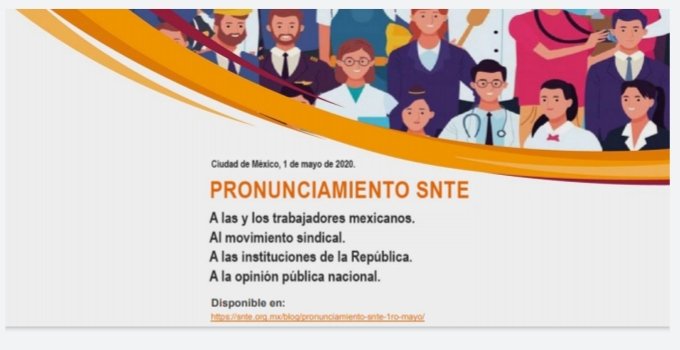 #SNTEsolidario
<a href="/SnteNacional/">SNTE Nacional</a> <a href="/SnteCinco/">Sección Cinco Coahuila</a>
SNTE Pronunciamiento 1 de mayo 2020 #PrimeroDeMayo  #QuedateEnCasa