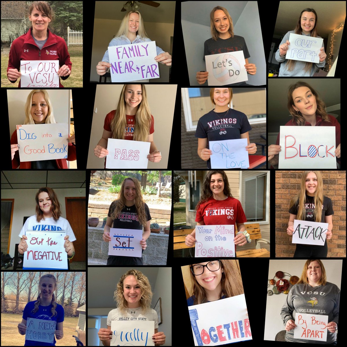 VolleyballVCSU's tweet photo. Happy May Day! Here's our message to you... stay safe, slow openings flatten the curve. #VikingPrideDay #MayDay #OneTeam #OneFamily https://t.co/J628UACOn1