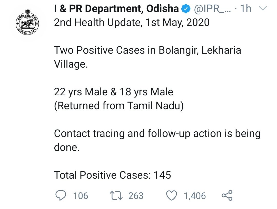 RangarajKaran's tweet photo. Now Today 2positive Covid-19 Cases in my Balangir Dist. https://t.co/0E3AEgYNvO