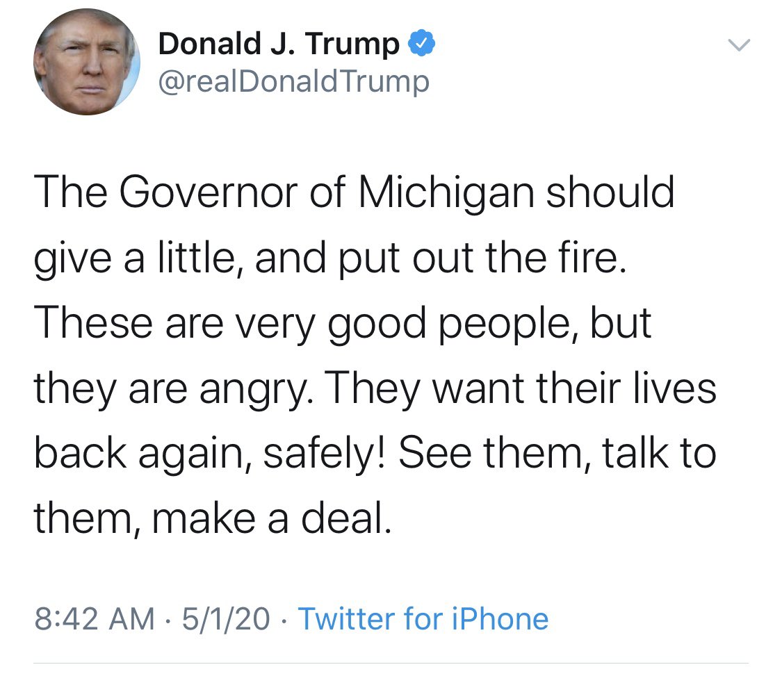 shalisemyoung's tweet photo. As a reminder, this person called Colin Kaepernick a son of a bitch for silently taking a knee to protest extrajudicial killings. But heavily-armed white people storming a public government building because they can’t go to their local bar are “good people” https://t.co/4fR80rJUiZ