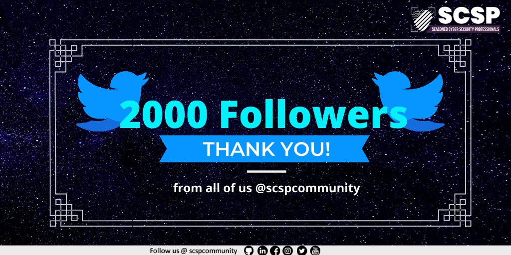 dc9221's tweet photo. Thousands of Thanks to a Thousands of Fans!! The #infosec community is awesome!
#infosec #informationsecurity #infosecurity #cyber #CyberSecurity #CyberSec #CyberSecurityAwareness #scspcommunity #ThanksAMillion #ITsecurity #NetworkSecurity #Security https://t.co/WFyTKOwHzN