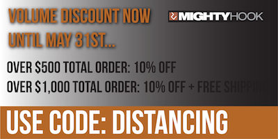 HookMighty's tweet photo. We're extending our SALE! In the spirit of Social Distancing, Mighty Hook is offering a discount on volume purchasing through the end of May: 
> Over $500 total order: 10% OFF
> Over $1,000 total order: 10% OFF + Free Shipping
Discount Code is “DISTANCING”
#hooks #racks #sale https://t.co/xdKMw4ZxVf