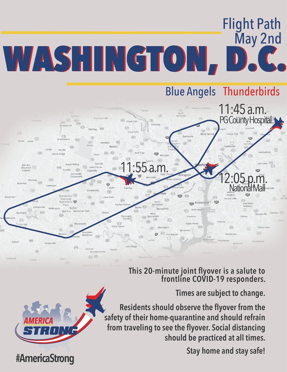 Brad7News's tweet photo. #BREAKING here are the maps for tomorrow’s flyovers by the Blue Angels and Thunderbirds. @ABC7News https://t.co/FgjBRXrwqQ