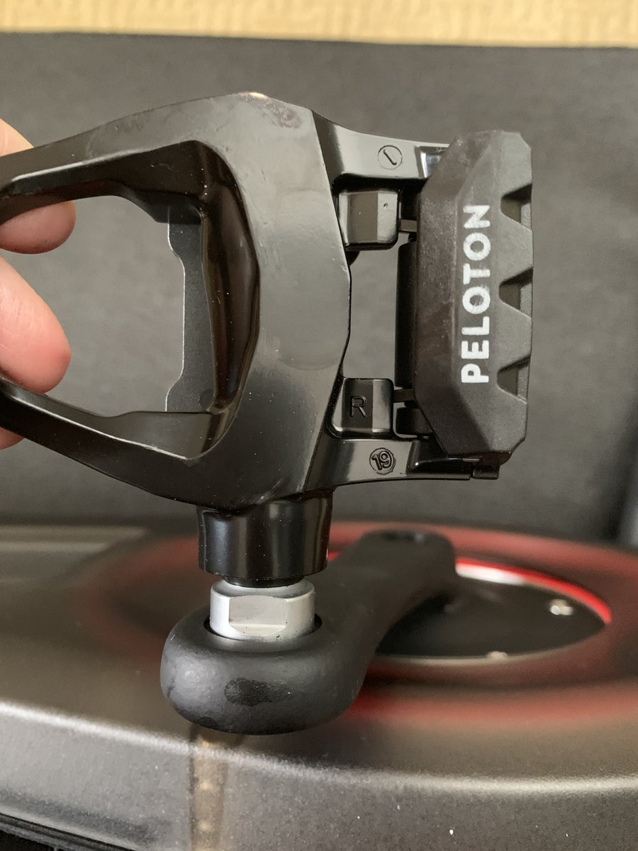 DMLipman's tweet photo. @onepeloton we waited several weeks for our brand new Peloton to be delivered and in less than one week the pedal fell off.  You would think Peloton would stand behind their product, but rather than helping us replace our brand new bike they've chosen to do nothing #peloton#fraud https://t.co/RC5PmNVi3g