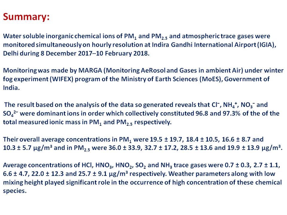 iitmpune's tweet photo. New Study pub. in Science of the Total Environment: Characterization of #atmospheric trace gases & water soluble inorganic chemical ions of PM1 & PM2.5 at IGIA #newdelhiairport #newdelhi during winter 2017-18. #airquality #WIFEX @rajeevan61 @moesgoi https://t.co/iUEvTIezpt https://t.co/bTw78eVcUL