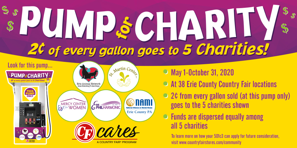 StMartinCenter's tweet photo. TODAY you can #PumpforCharity⛽️! It kicks off today at all Erie County #CoFair locations and will run through October 31st.
This year's proceeds benefit @StMartinCenter, @ErieAnimalNet, @mercy_women, @NAMIErie and @eriephil #CoFairCares https://t.co/nwFR3sKEev