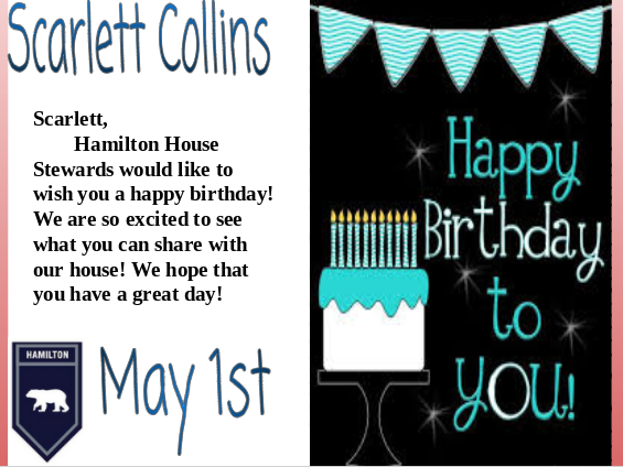 TNHSBears's tweet photo. Wishing a happy birthday today to Scarlett Collins!! #HappyBirthday #GoBears https://t.co/9fPzmmBGpr