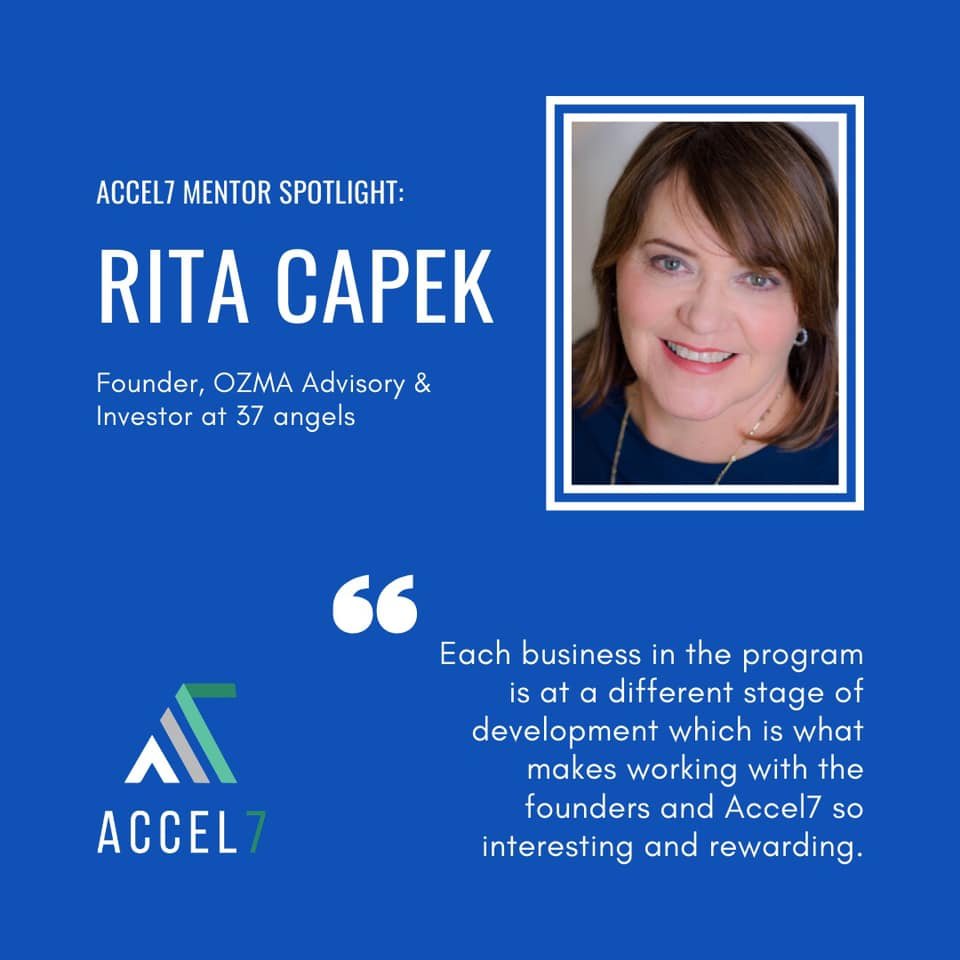 dannypotocki's tweet photo. Cheers to Rita Capek, an #Accel7 #Arch mentor who helps set the tone with our startup teams, providing a check on progress and challenges through coaching sessions. Gaining feedback from all sides is the key to #startup growth, not only when building a company, but in life, too. https://t.co/PuenZxjX77