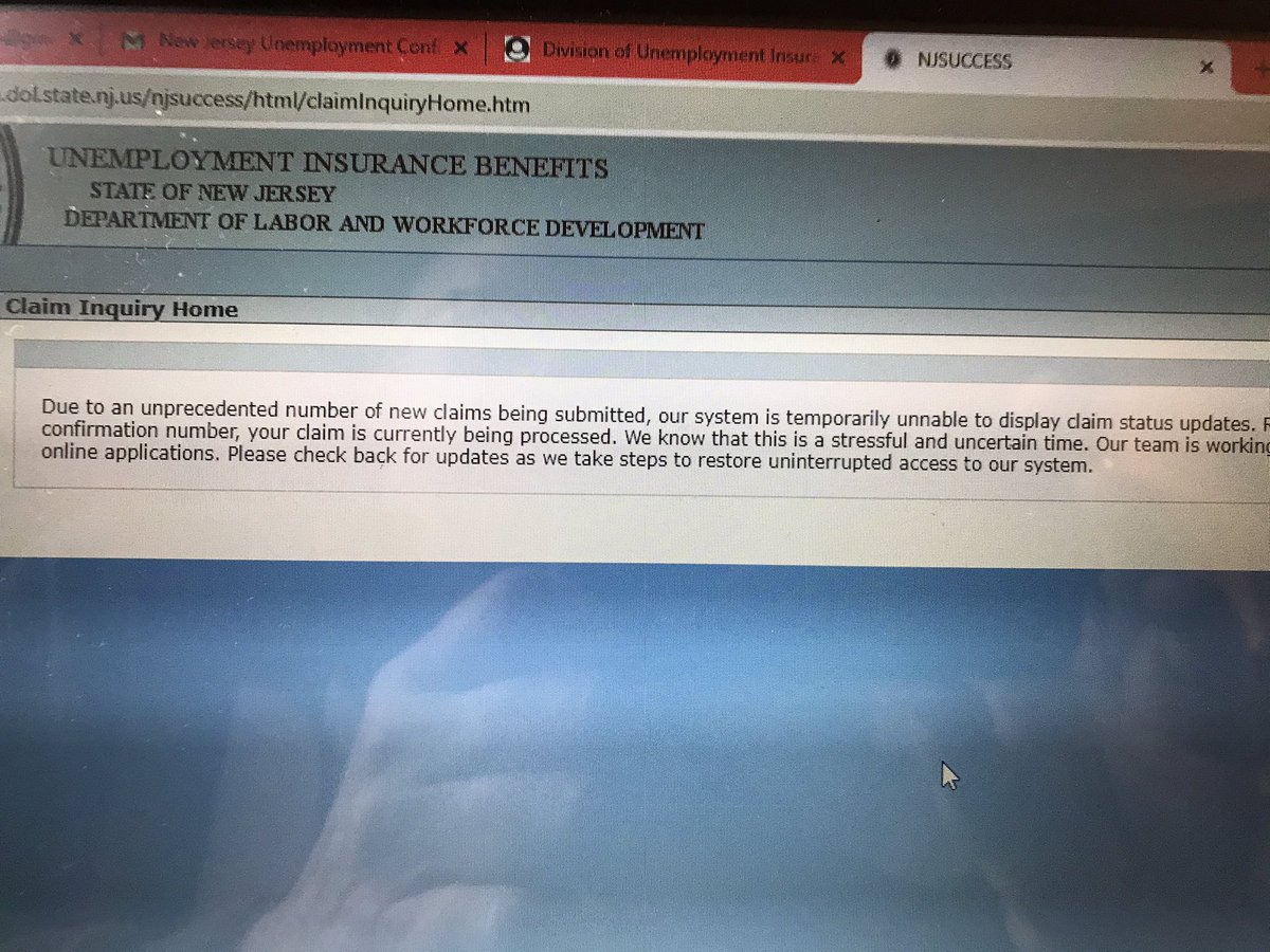 411marine's tweet photo. @GovMurphy @RepSherrill @NJDOLCommish NJ unemployment system still broken. How long must citizens wait to determine if claim is processed?  #unemployed due to #COVID__19 https://t.co/exHkeHM8aL
