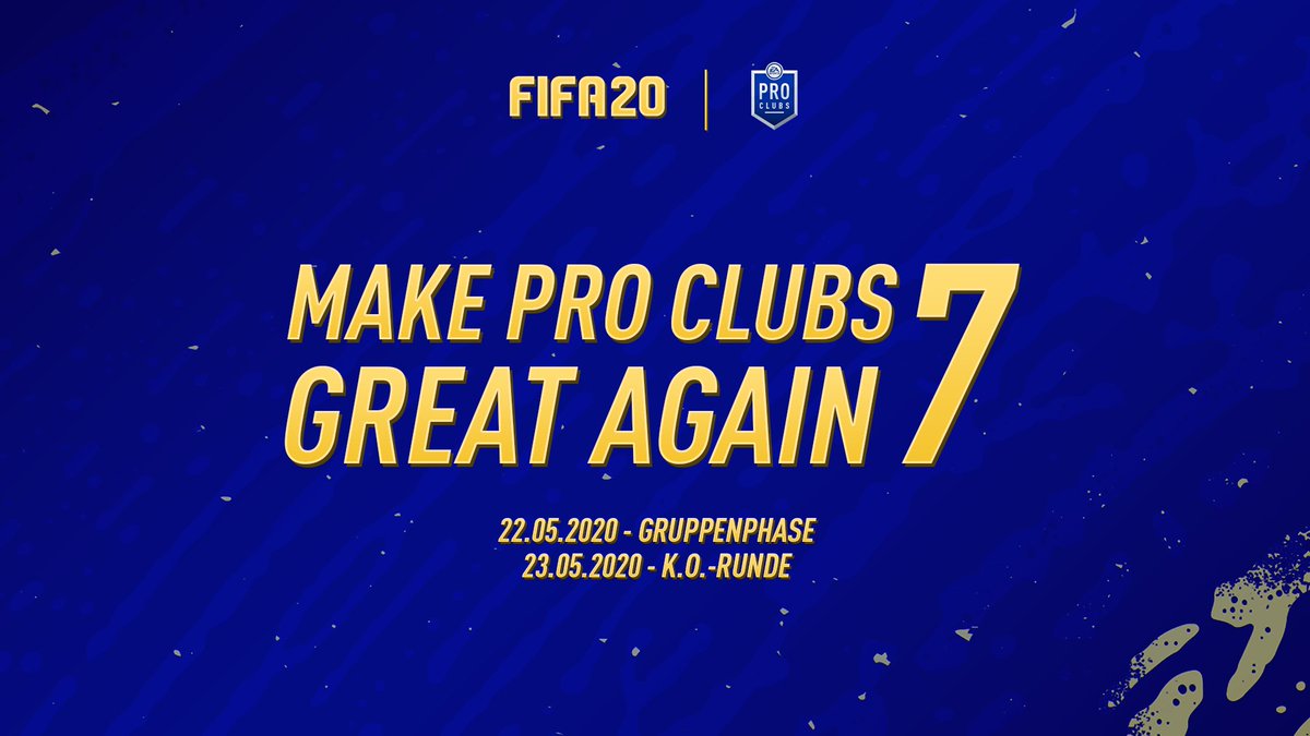 Es geht bald wieder los #MPCGA7🏆

16 Teams | 4 Gruppen 👀

Anmeldeformular ➡️ bit.ly/2YqruEO
TurnierDiscord ➡️discord.gg/98c6C7U

Markiert euren Streamer, der 100% ein Team stellen muss💪🏼

#MakeProClubsGreatAgain7🏆