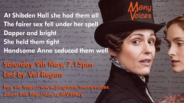 Many Voices (@manyvoiceslgbt) on Twitter photo Join us online to sing with @valreganmusic on Sat 9 May, incl Val's arrangement of #GentlemanJack theme by <a href="/OHooleyandTidow/">O'Hooley & Tidow</a>. Dressing as Anne Lister is optional... meetup.com/ManyvoicesLGBT… #LGBTQuarantine #singyourheartout Join us online to sing with @valreganmusic on Sat 9 May, incl Val's arrangement of #GentlemanJack theme by <a href="/OHooleyandTidow/">O'Hooley & Tidow</a>. Dressing as Anne Lister is optional... meetup.com/ManyvoicesLGBT… #LGBTQuarantine #singyourheartout