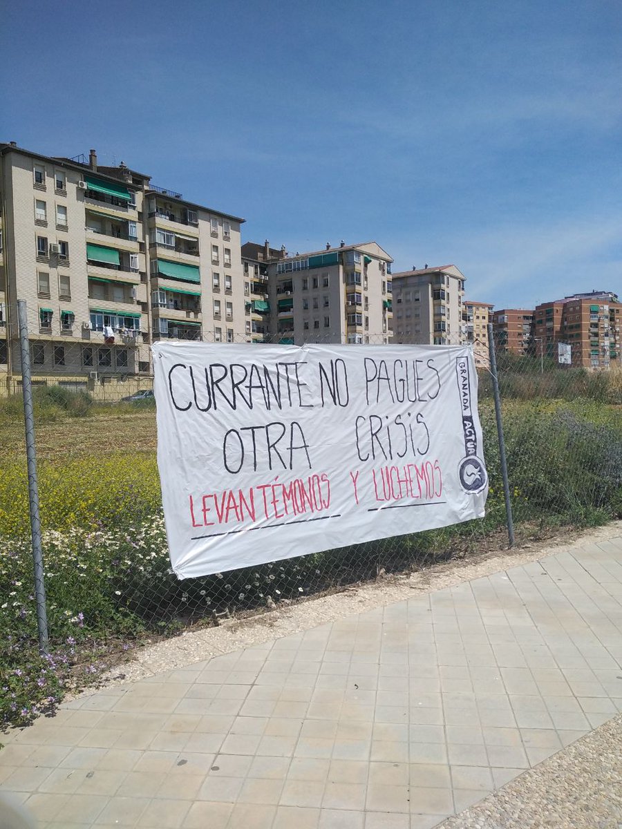 GranadaActua's tweet photo. Desde Granada Actúa aprovechamos este Día del Trabajador para hacer un llamamiento a nuestros vecinos. ¡No permitamos que los trabajadores volvamos a cargar con la crisis económica provocada por la pandemia! ¡Currante no pagues otra crisis! https://t.co/PUInYdh9zF