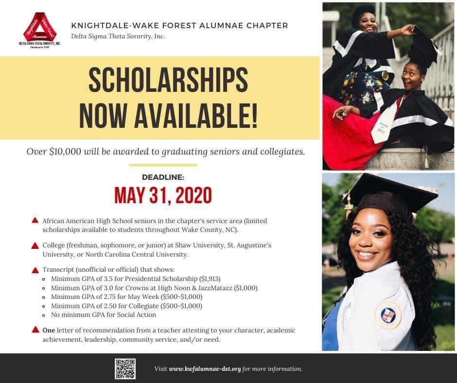 MekaWill_'s tweet photo. Attention seniors in Wake county, and current students at NCCU, Shaw U and St. Augustine. @KWFDST https://t.co/7SSIHDXIGf