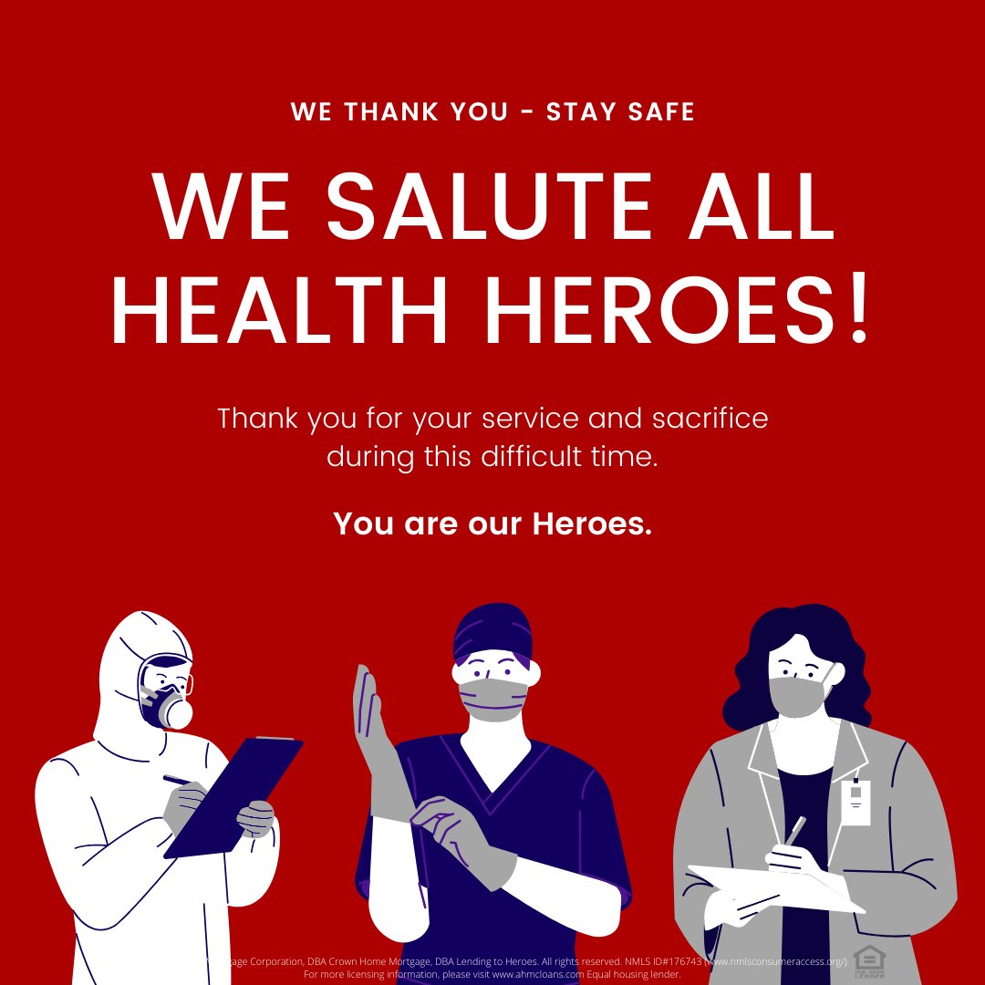 WE SALUTE OUR HEROES IN HEALTHCARE and all people on the front lines during this difficult time. We will get through this and we will get through it together! #Heroes