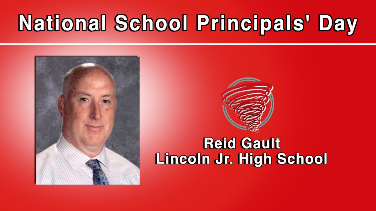 TEAMLJHS's tweet photo. Today on National School Principals' Day, we celebrate & honor Mr. Gault for his effective leadership of our Red Storm staff & students. Mr. Gault pushes staff & students to be the best we can be. Today we say thank you principal Gault for all you do for #Teamljh 👏 #PCSCweCARE https://t.co/VQc5vHOeoH