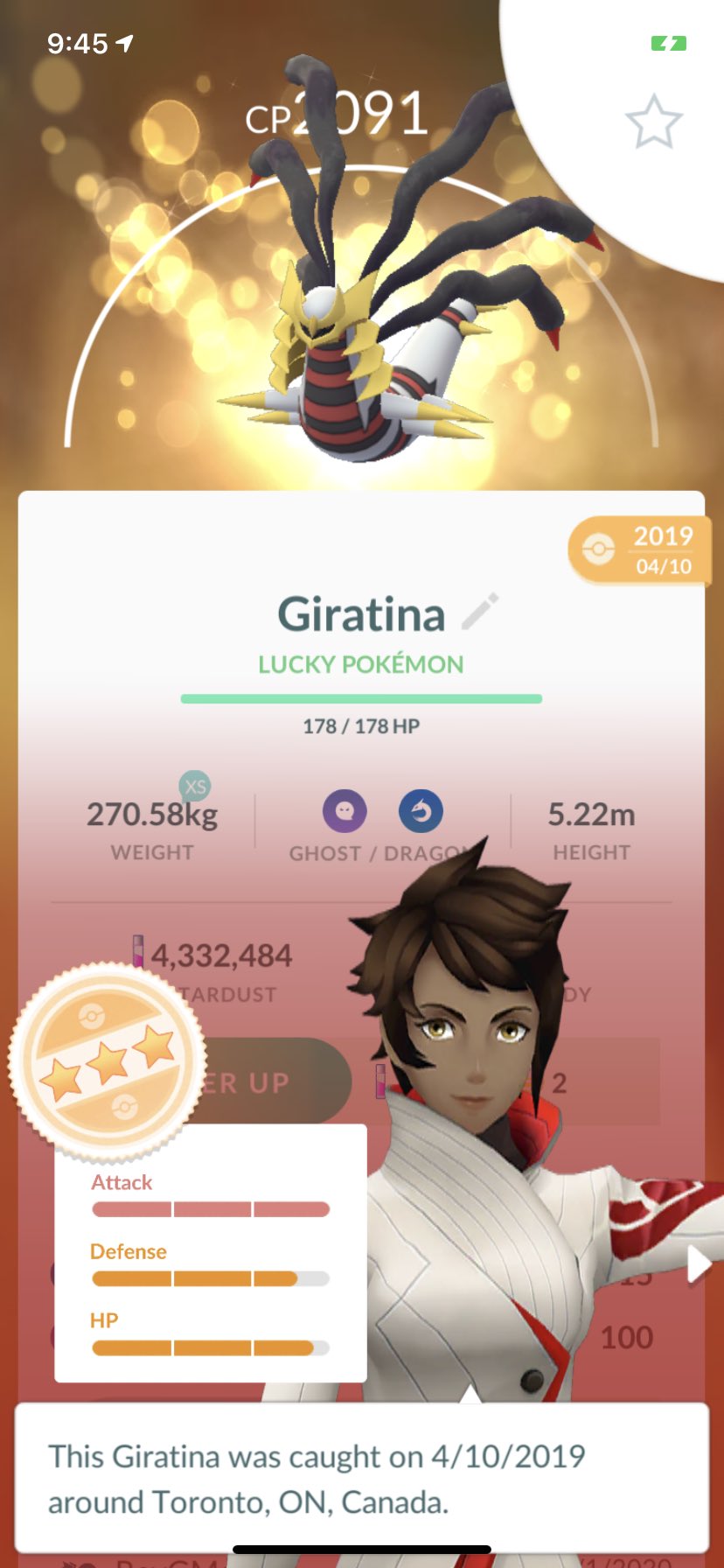 Giratina (Origin Forme) CP and IV Chart