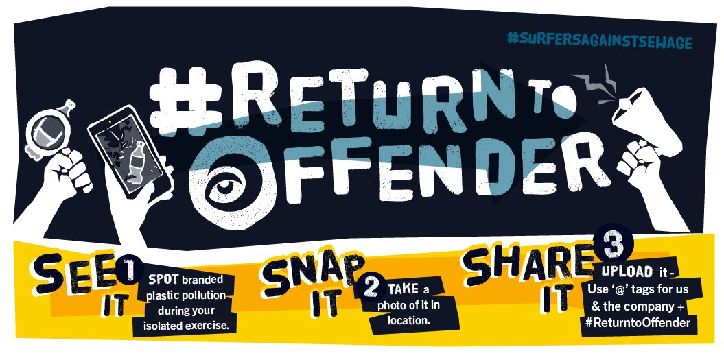 The #ReturnToOffender campaign needs you!
We calling for volunteers to see, snap & share images of branded litter during #dailyexercise to call out the main culprits behind the scourge of plastic pollution >> BIT.LY/RETURNTOOFFEND…
#PlasticFreeCommunities @sascampaigns