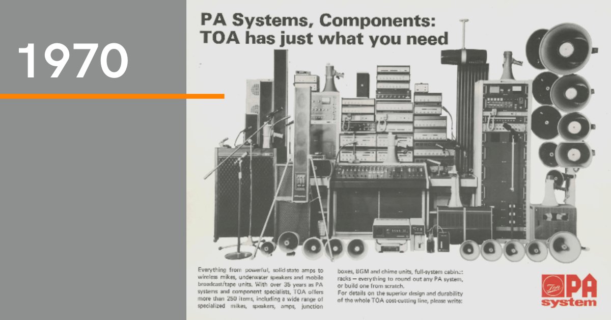 TOAIndia's tweet image. &quot;TOA has just what you need&quot;-1970
It has never changed for 50 years...
Feel free to contact us if you need any assistance with sound system design and optimization.

#soundsystemdesign